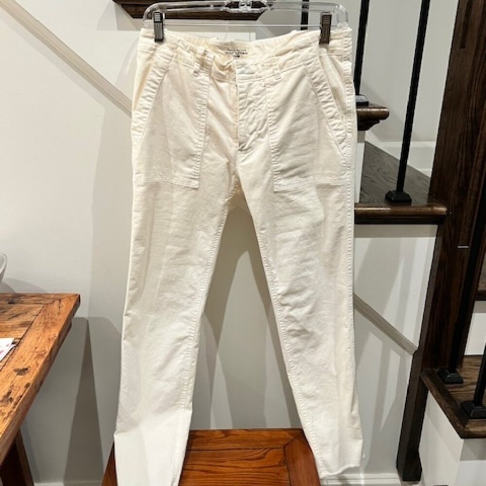 Nili Lotan Jenna Pants Twill Cream Off-White Size 2 Made in USA